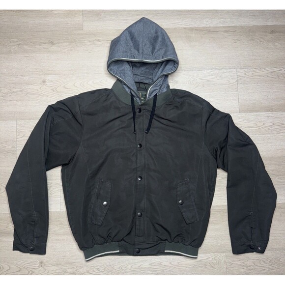 J. Whistler Winter Jacket L Detachable Hood Puffer Green Bomber Mountain Ski - Picture 2 of 10